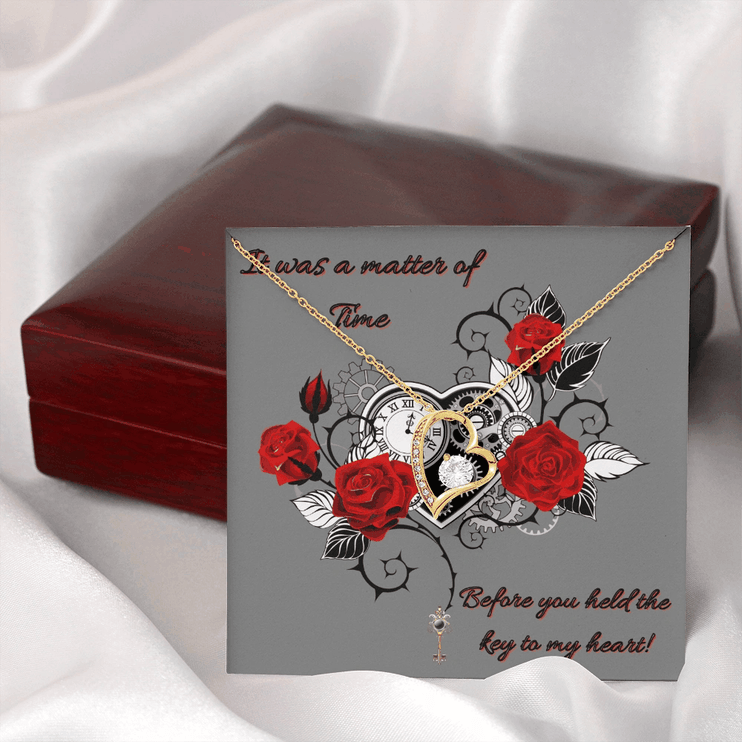 forever love necklace in a soft box