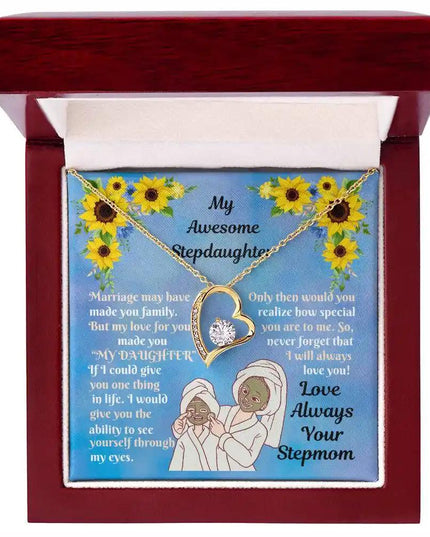 Forever Love Necklace white gold mahogany box