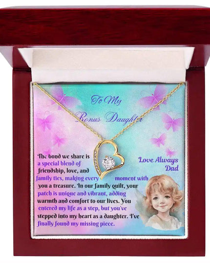 yellow gold forever love necklace in mahogany box box