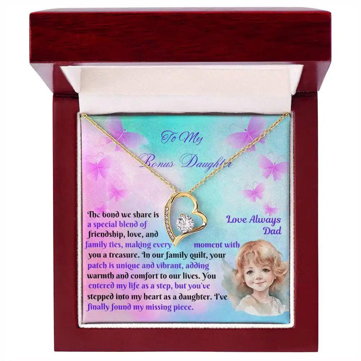 yellow gold forever love necklace in mahogany box box