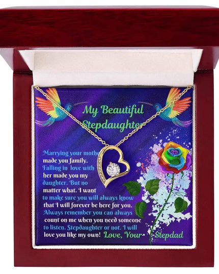Forever Love Necklace yellow gold mahogany box