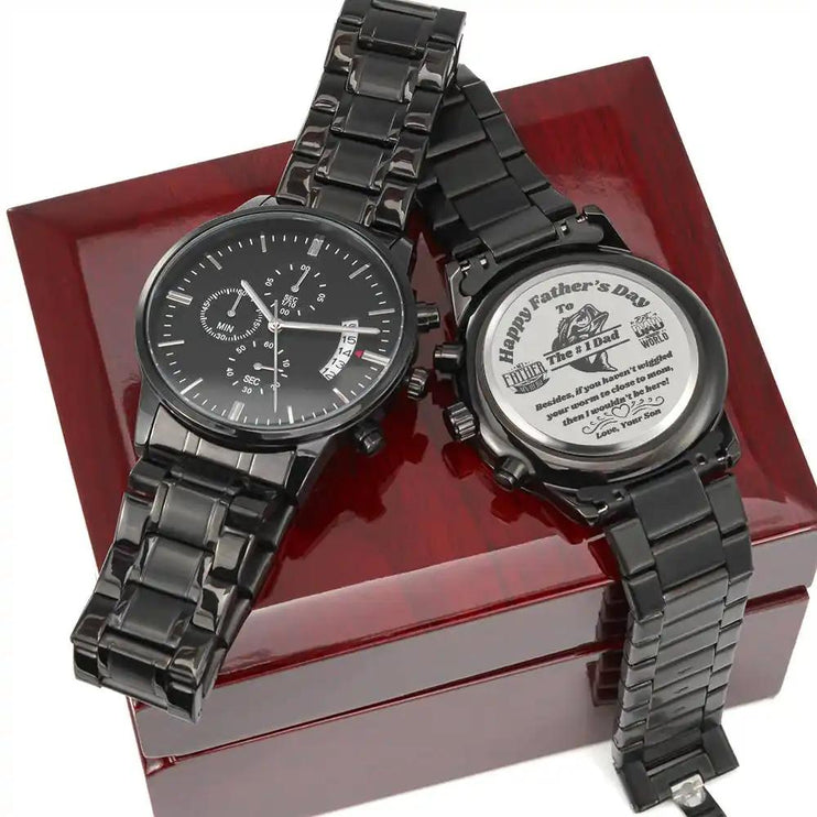 Engraved Chronograph Watch on a rock