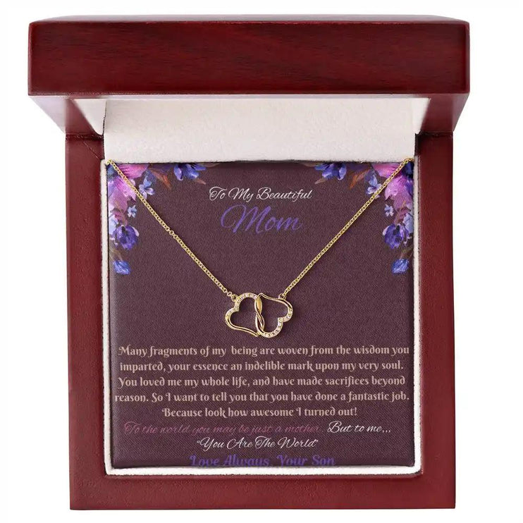 everlasting love necklace in mahogany box