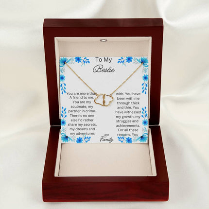 Everlasting Love Necklace in 10k Gold and in a Mahogany Box Angle 4