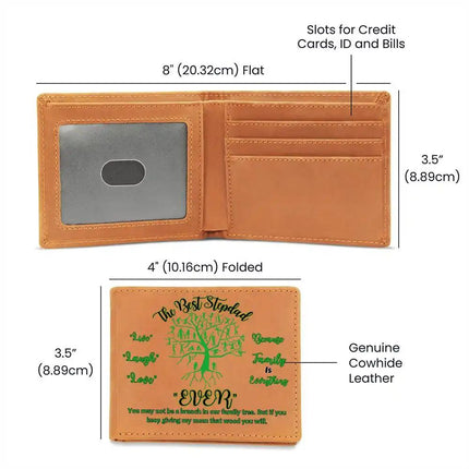 graphic leather wallet.