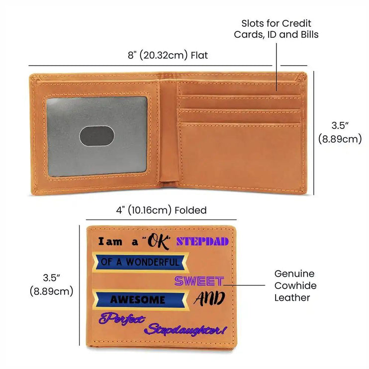 graphic leather wallet.