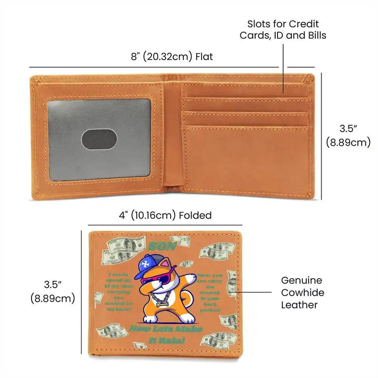 Graphic Leather Wallet showing inside 