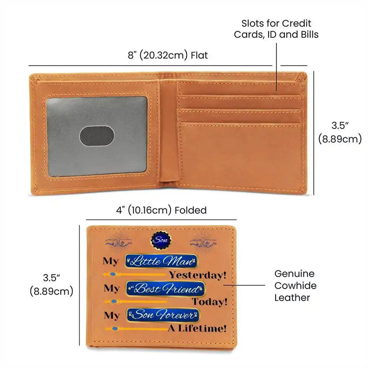 Graphic Leather Wallet showing inside compartments