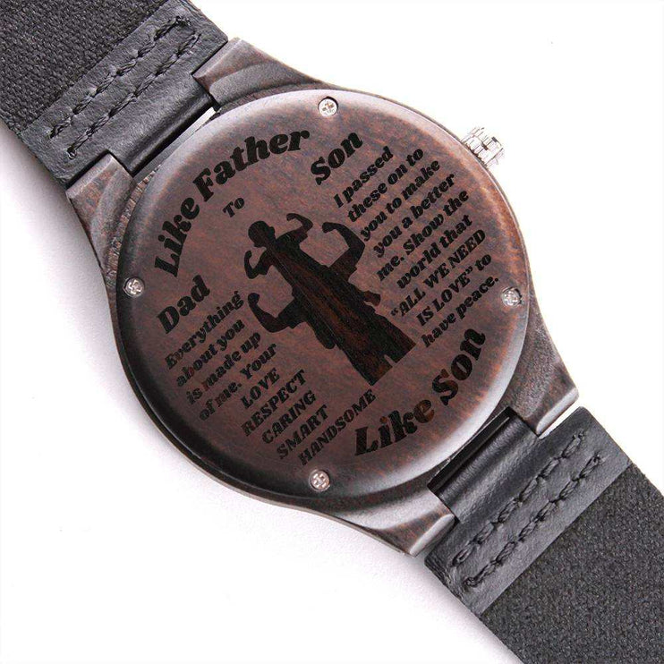 wooden watch engraved