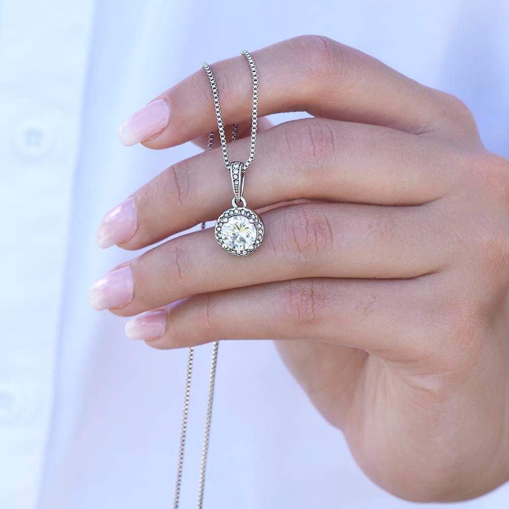 eternal hope necklace on a model's hand