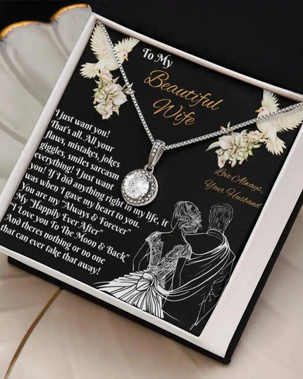 white gold eternal hope necklace in a two-tone box