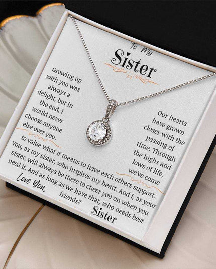 a eternal hope necklace on a coffee filter