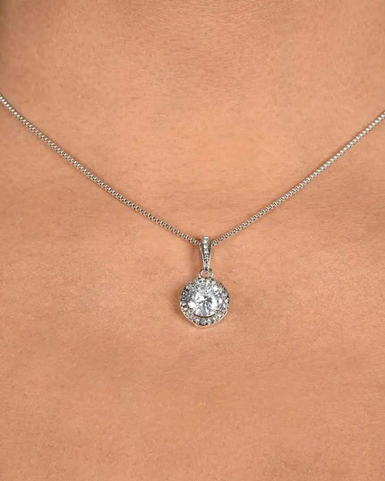 eternal hope necklace on model's neck