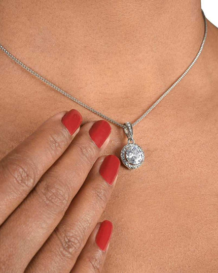 eternal hope necklace on a model's neck