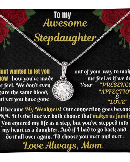 white gold eternal hope necklace on two-tone box up close