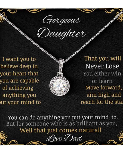 eternal hope necklace with a white gold charm in a two-tone box angle 1