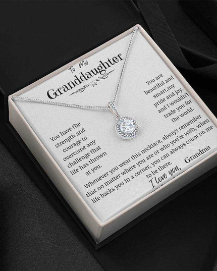 a eternal hope necklace up close angled to the left