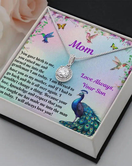 eternal hope necklace in two-tone box angled right