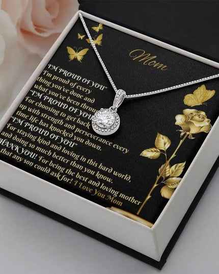 eternal hope necklace in two-tone box angled right