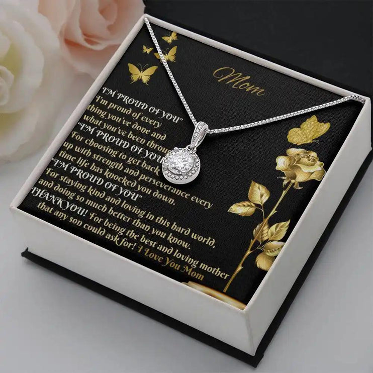 eternal hope necklace in two-tone box angled right