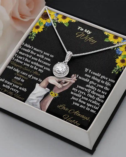 white gold eternal hope necklace in two-tone box angled right