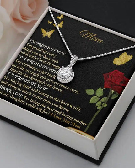 eternal hope necklace in two-tone box angled right