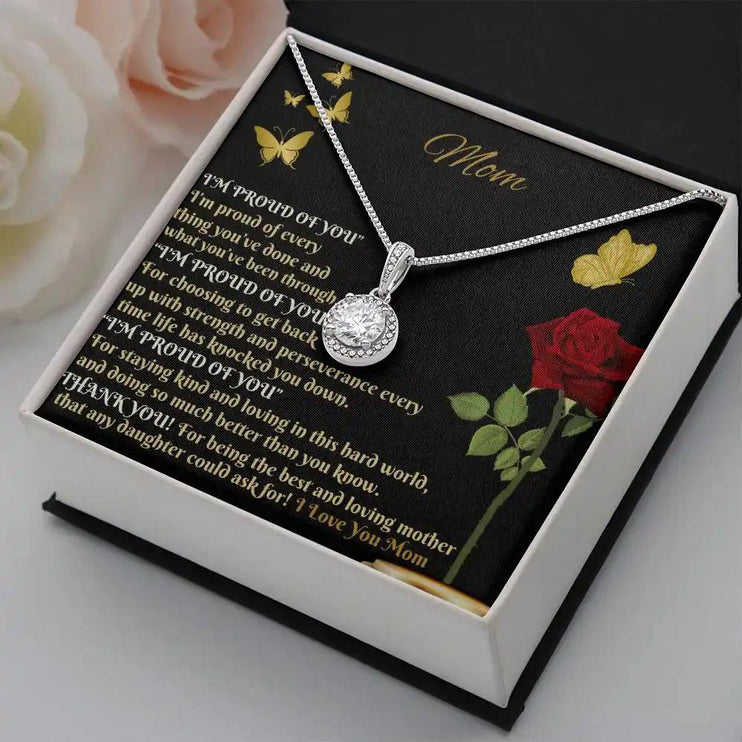 eternal hope necklace in two-tone box angled right