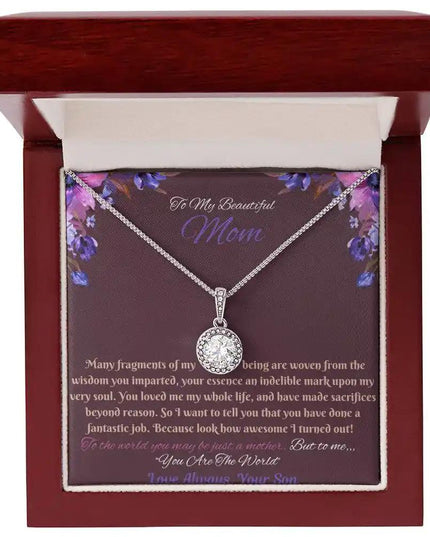 eternal hope necklace in a mahogany box