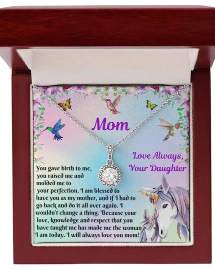 eternal hope necklace in a mahogany box up close