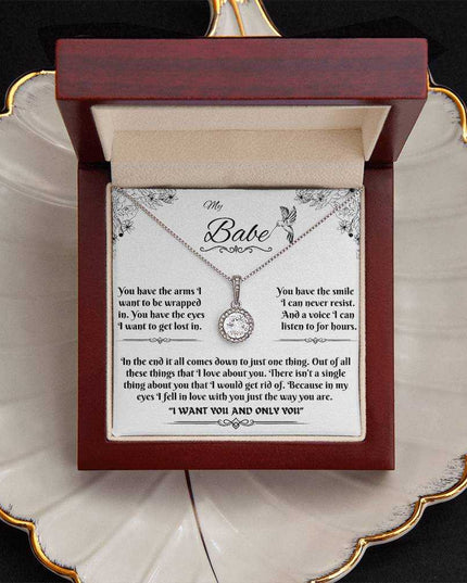 eternal hope necklace in a luxury box birds eye view