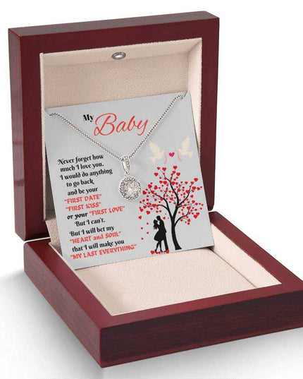 eternal hope necklace in a luxury box angled left