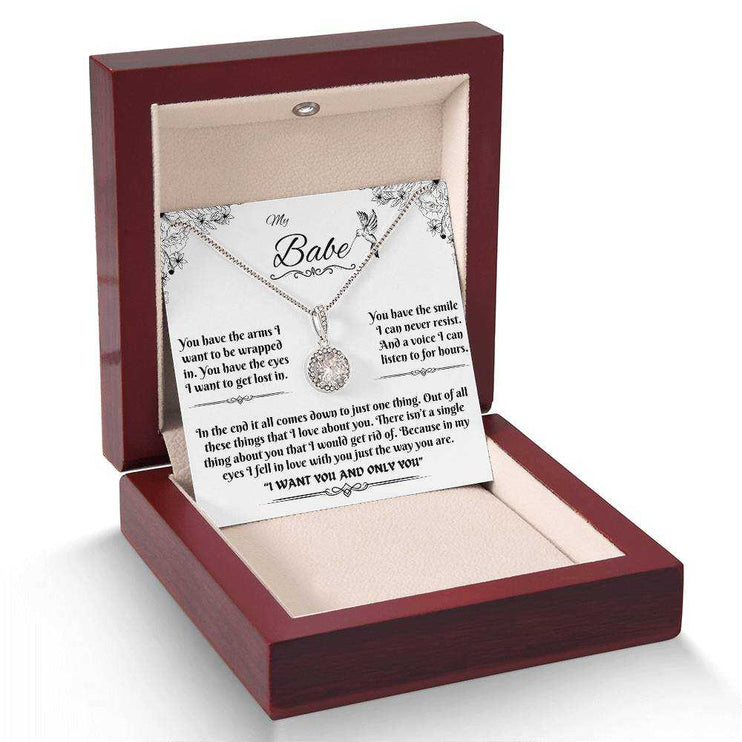 eternal hope necklace in a luxury box angled to the left