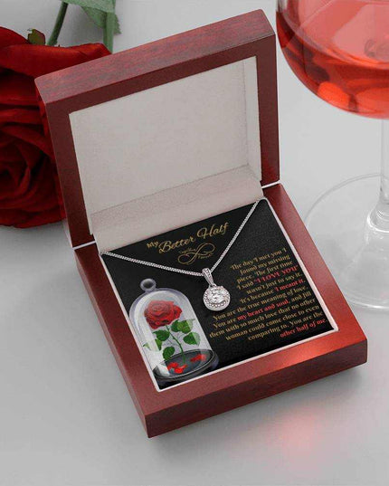 eternal hope necklace in a luxury box angled left