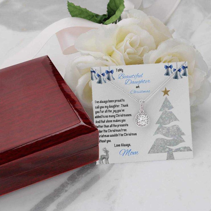 eternal hope necklace on top of a closed luxury box box
