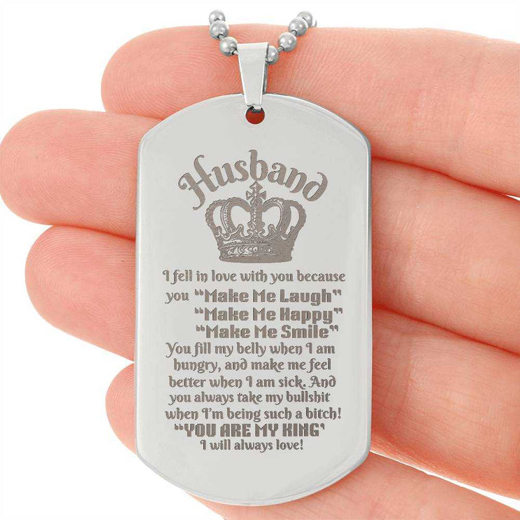 stainless-steel engraved dog tag