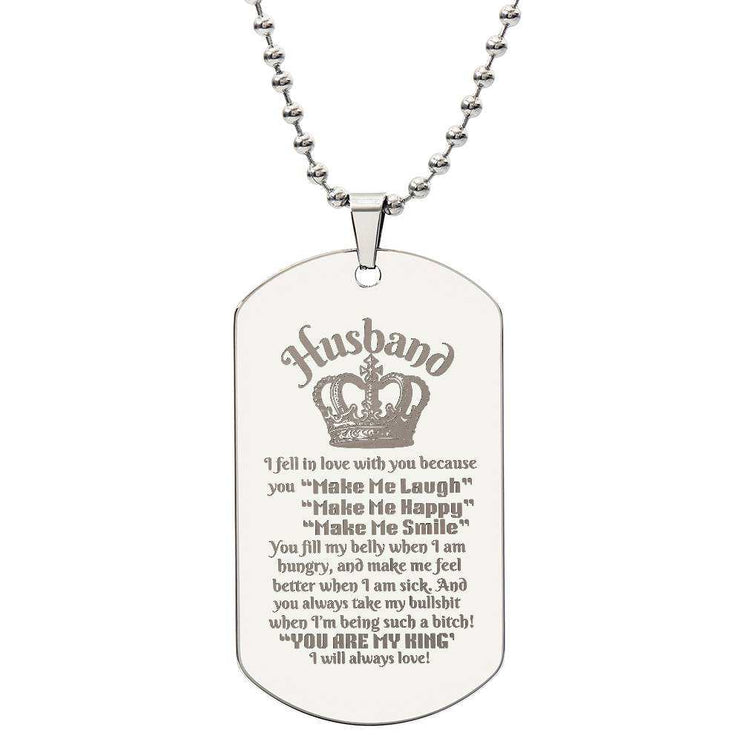 stainless-steel engraved dog tag