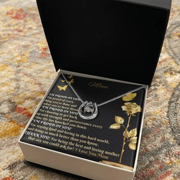 lucky in love necklace in two-tone box