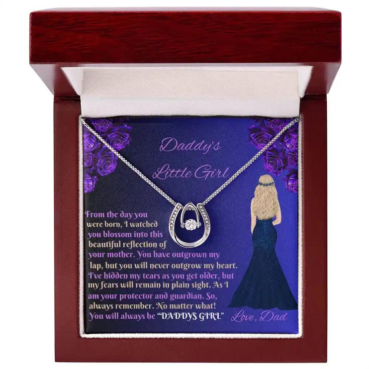 white gold lucky in love necklace in two-tone box
