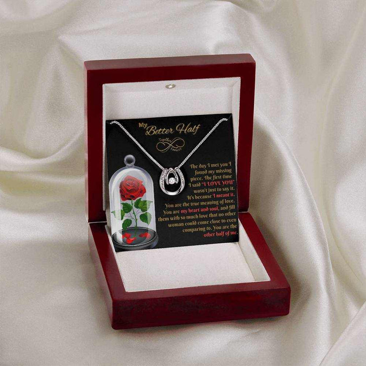 lucky in love necklace in luxury box