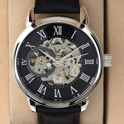 openwork watch up close of the face