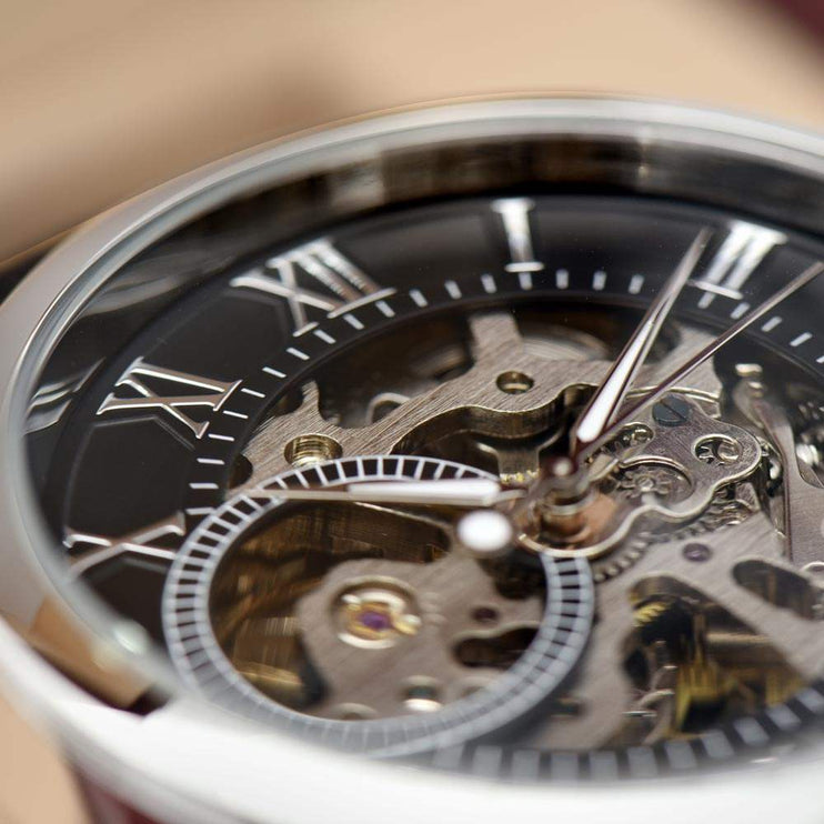 openwork watch up close of face
