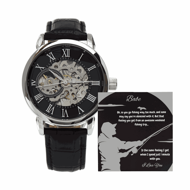 openwork watch with greeting card