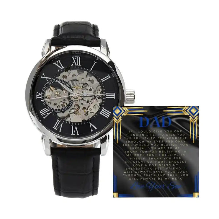 Men's Openwork Watch with to dad greeting card