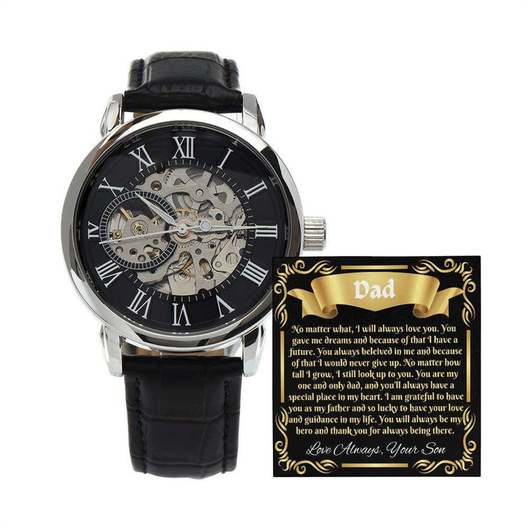 openwork watch no box with greeting card