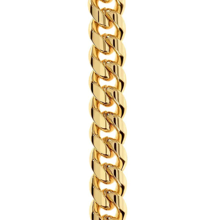 18k gold cuban link chain in mahogany box