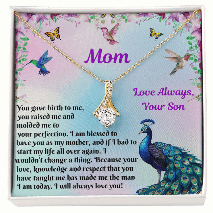 Alluring Beauty Necklace for MOM from SON "I am blessed"