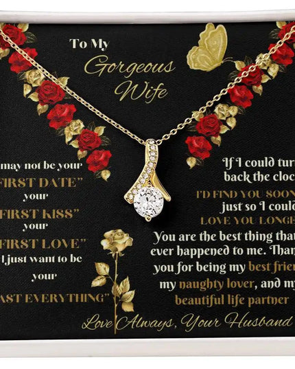 yellow gold alluring beauty necklace in two-tone box