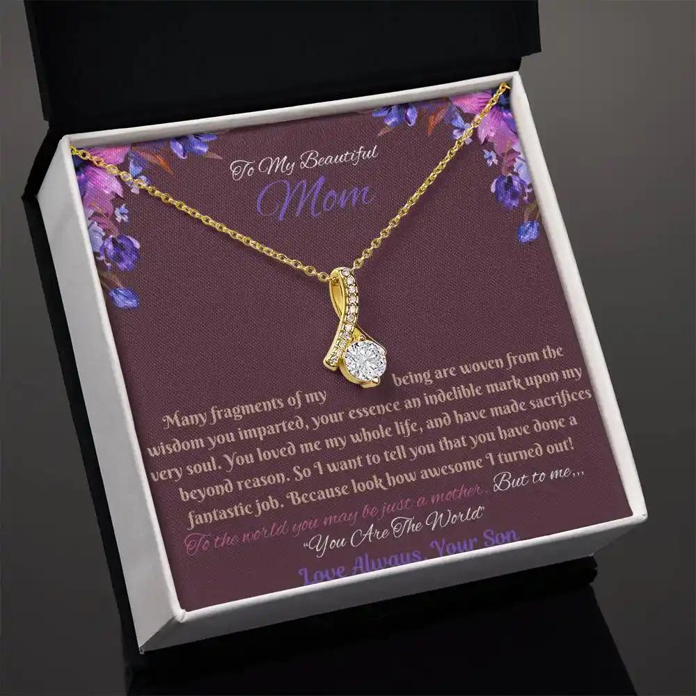 yellow gold alluring beauty necklace in soft box