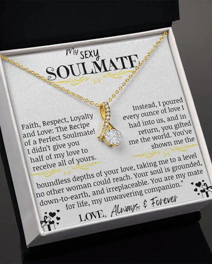 a yellow gold alluring beauty necklace up close angled left