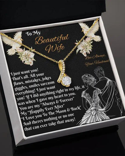yellow gold alluring beauty necklace on a two-tone box angled left